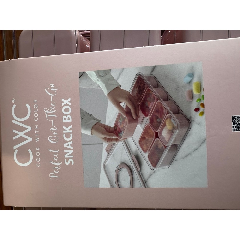 CWC Cook With Color On-The-Go Snack Box 8 Compartment Food Container Pink - Picture 11 of 12